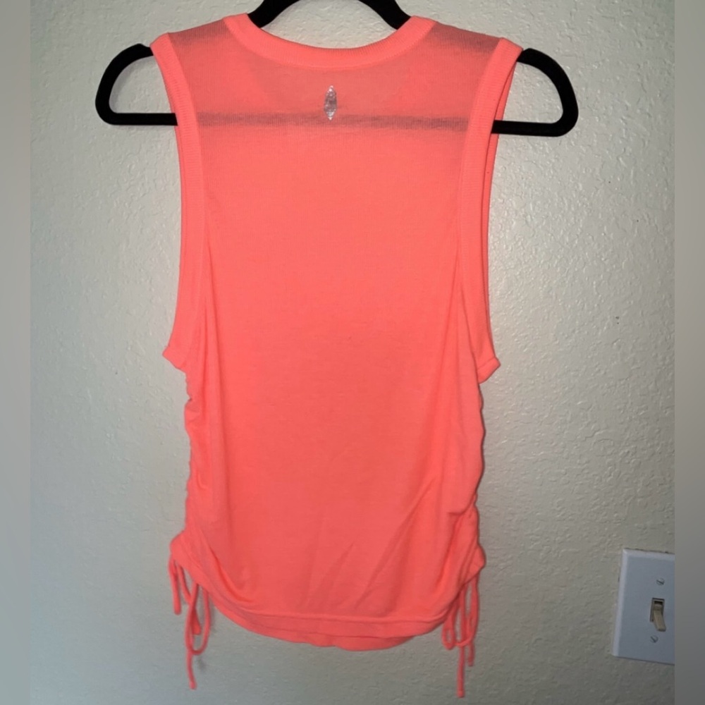 Free People Movement It’s A Cinch Bright Neon Pink Ribbed Tank Top SIZE MEDIUM - Picture 5 of 9